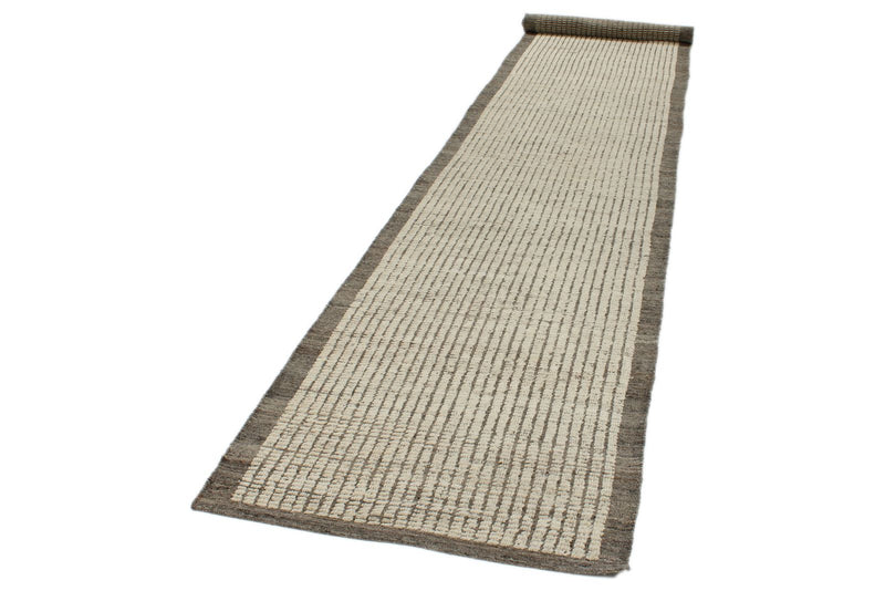 3x18 Ivory and Brown Anatolian Traditional Runner