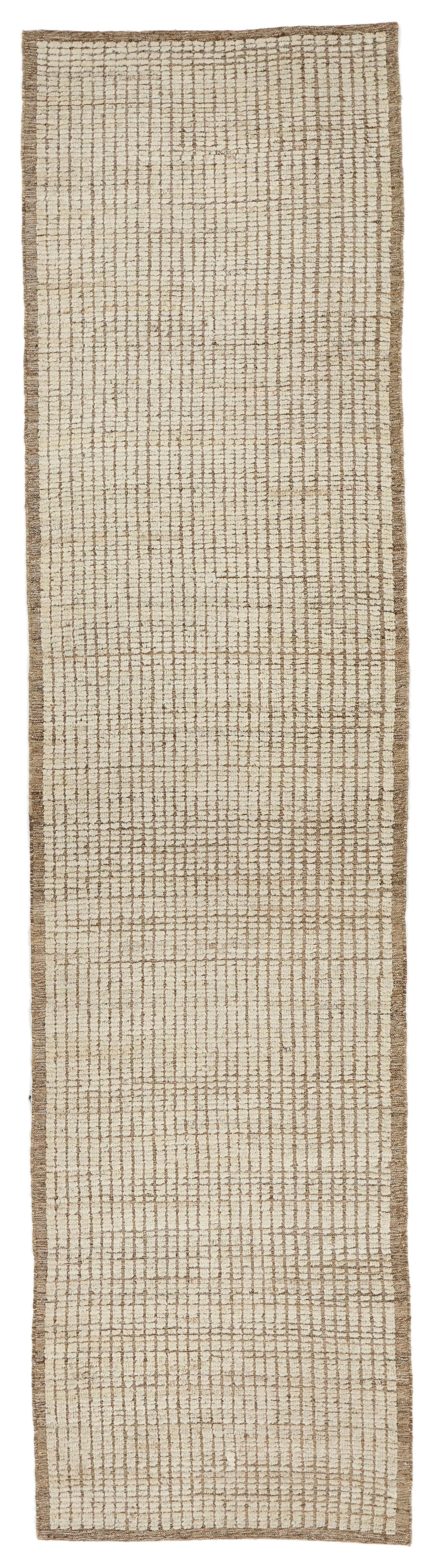 3x12 Ivory and Brown Anatolian Traditional Runner