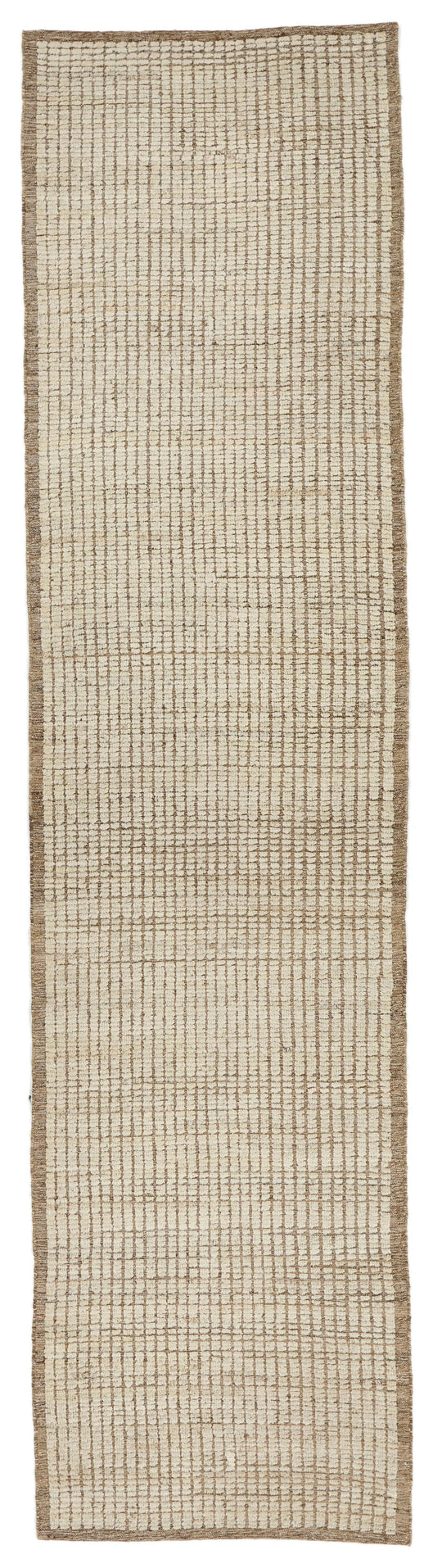 3x12 Ivory and Brown Anatolian Traditional Runner