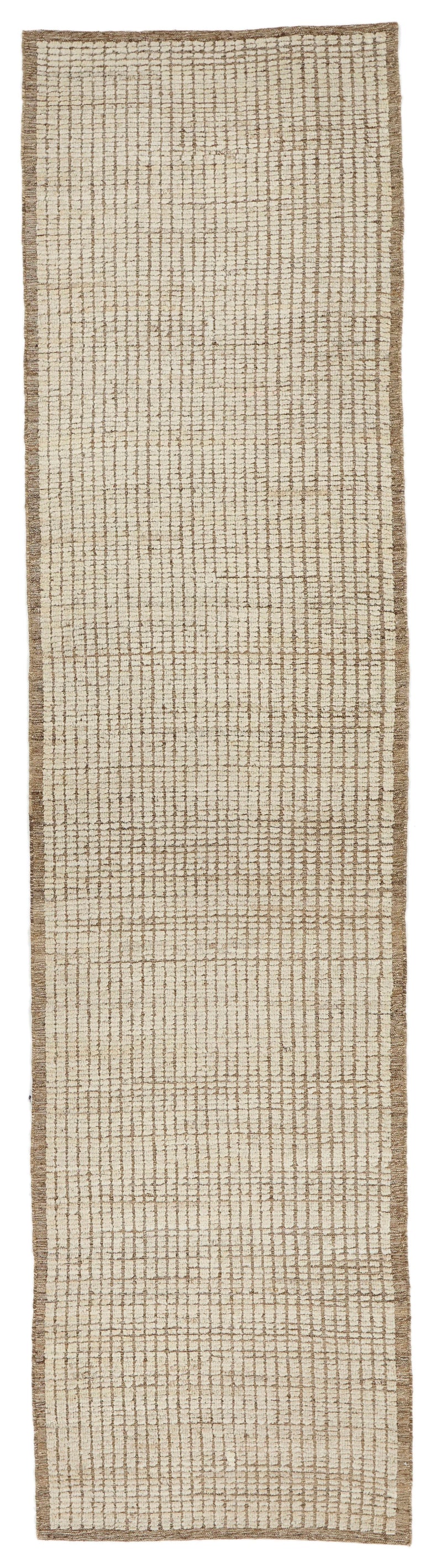3x12 Ivory and Brown Anatolian Traditional Runner