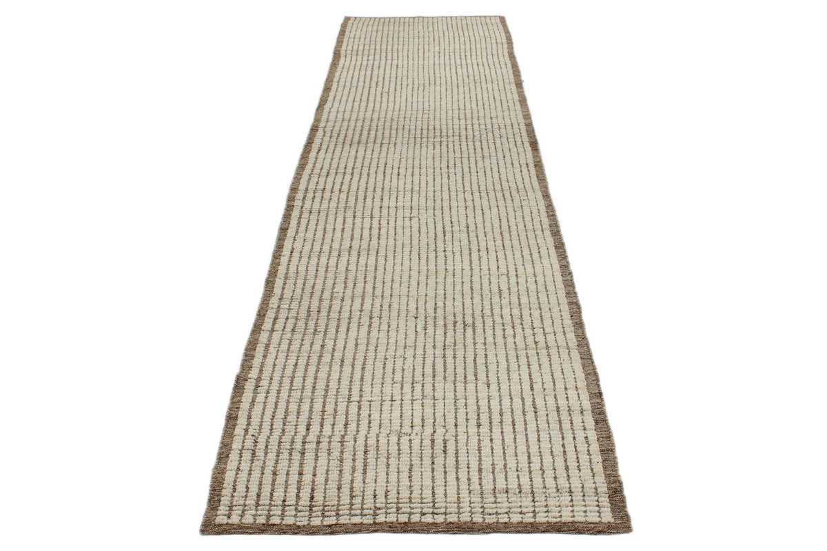 3x12 Ivory and Brown Anatolian Traditional Runner