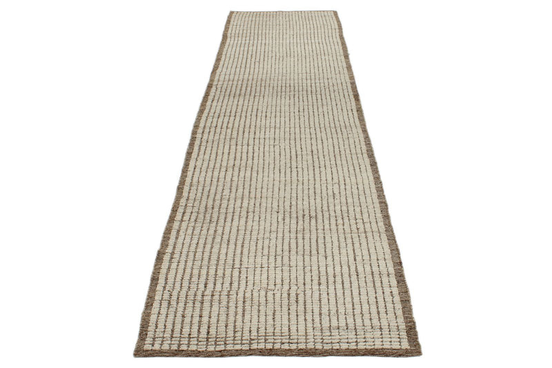 3x12 Ivory and Brown Anatolian Traditional Runner