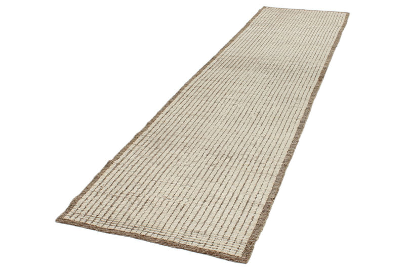 3x12 Ivory and Brown Anatolian Traditional Runner