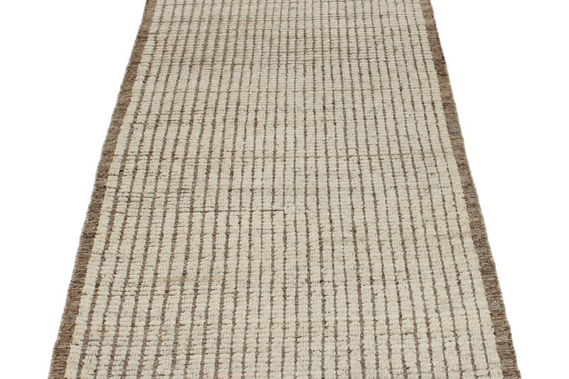 3x12 Ivory and Brown Anatolian Traditional Runner