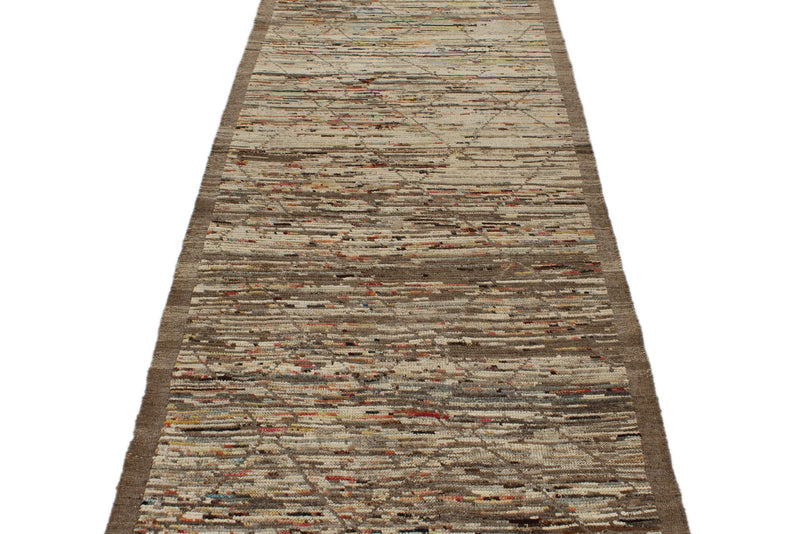 3x19 Brown and Ivory Anatolian Traditional Runner