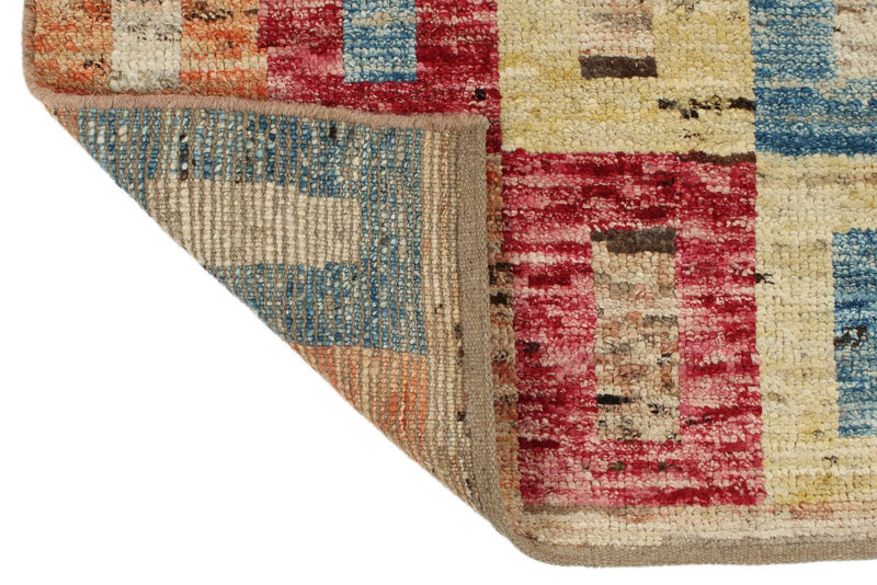 3x14 Multicolor and Ivory Anatolian Tribal Runner