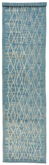 3x14 Blue and Ivory Anatolian Traditional Runner