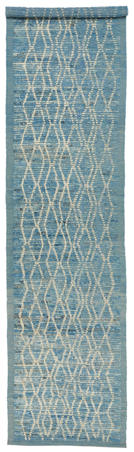 3x14 Blue and Ivory Anatolian Traditional Runner