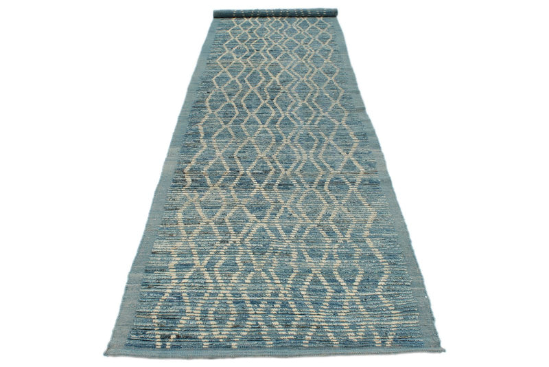 3x14 Blue and Ivory Anatolian Traditional Runner