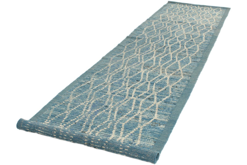 3x14 Blue and Ivory Anatolian Traditional Runner