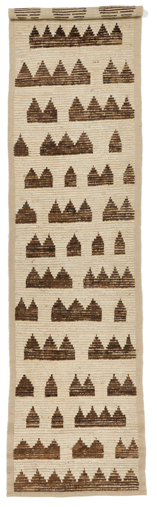 4x14 Ivory and Brown Anatolian Traditional Runner