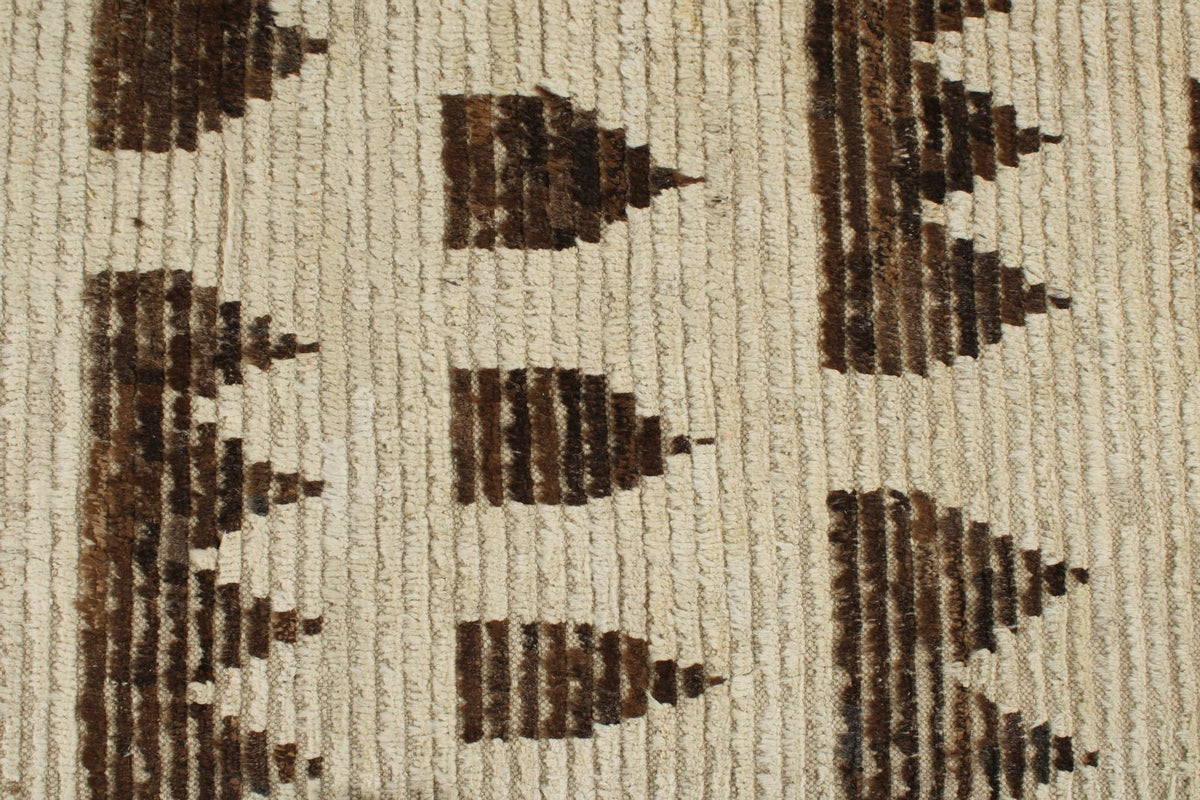 4x14 Ivory and Brown Anatolian Traditional Runner