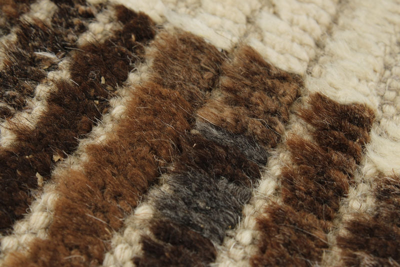 4x14 Ivory and Brown Anatolian Traditional Runner
