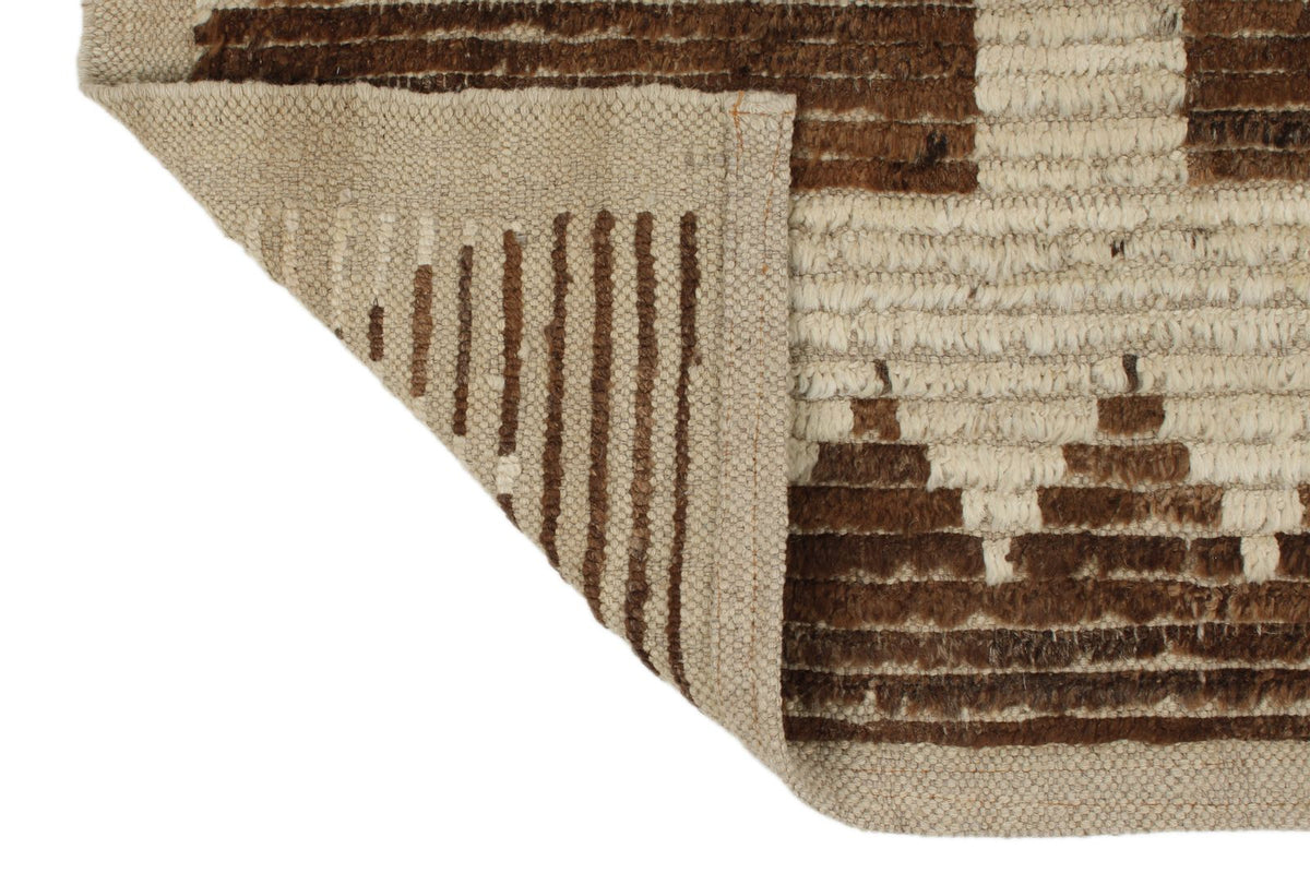 4x14 Ivory and Brown Anatolian Traditional Runner