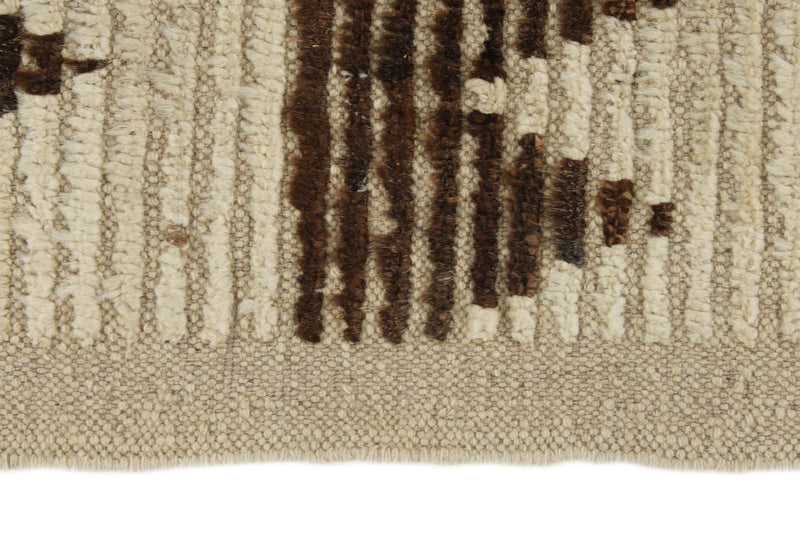 4x14 Ivory and Brown Anatolian Traditional Runner