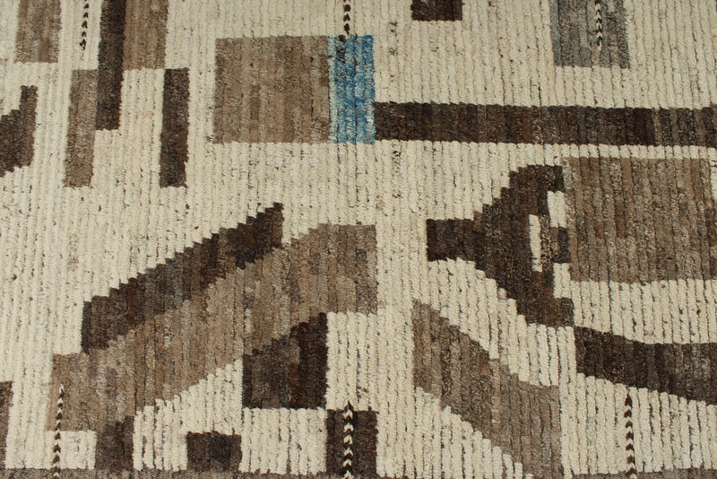 4x16 Ivory and Brown Anatolian Traditional Runner