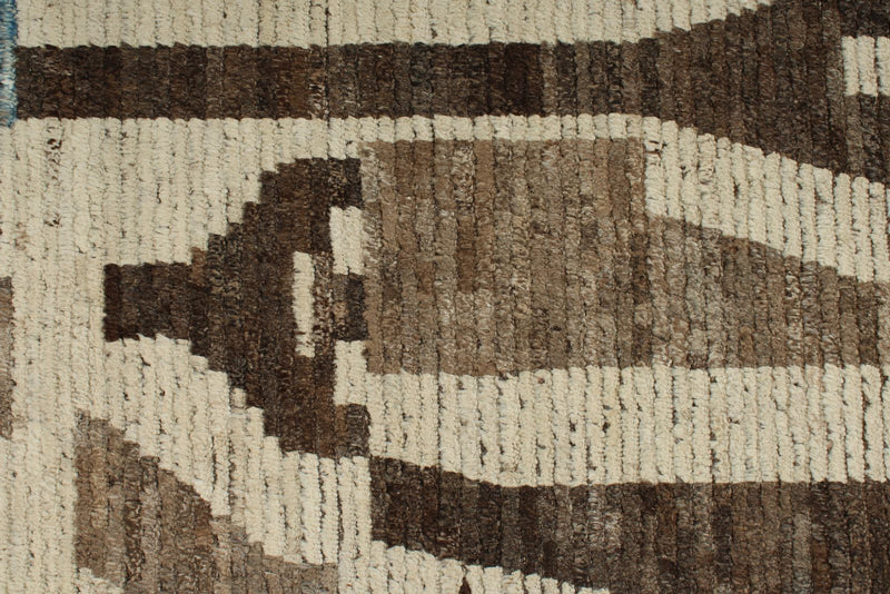 4x16 Ivory and Brown Anatolian Traditional Runner