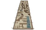 4x16 Ivory and Brown Anatolian Traditional Runner