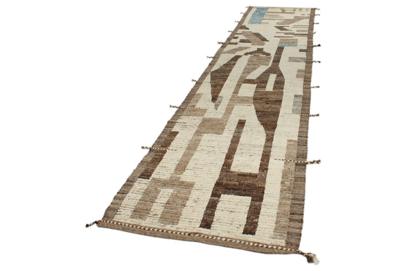 4x16 Ivory and Brown Anatolian Traditional Runner