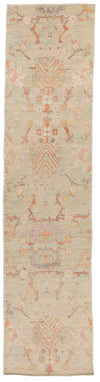 3x13 Beige and Multicolor Anatolian Tribal Rug