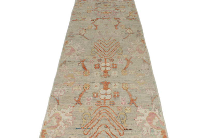 3x13 Beige and Multicolor Anatolian Tribal Rug