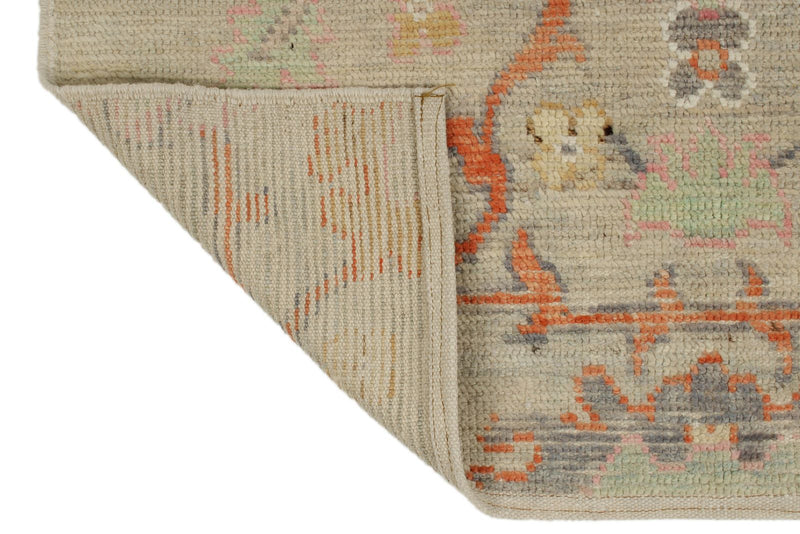 3x13 Beige and Multicolor Anatolian Tribal Rug