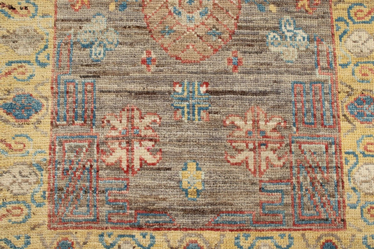 3x10 Brown and Gold Turkish Oushak Rug