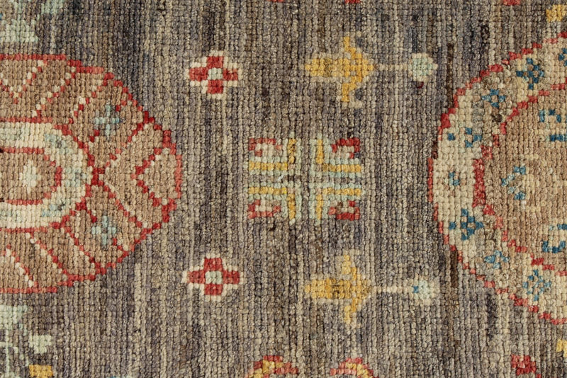 3x10 Brown and Gold Turkish Oushak Rug