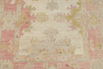 3x12 Ivory and Pink Turkish Oushak Runner