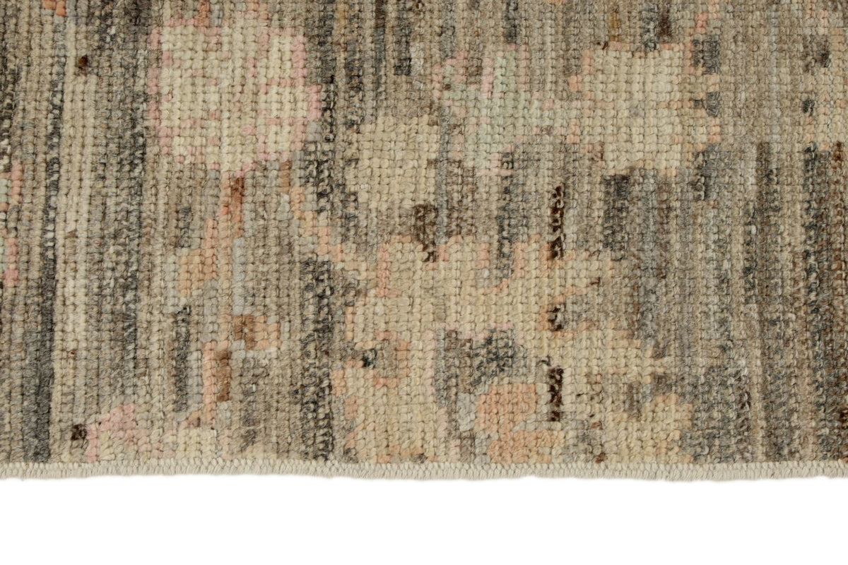 3x10 Brown and Ivory Turkish Oushak Runner