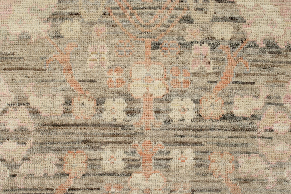 3x10 Brown and Ivory Turkish Oushak Runner
