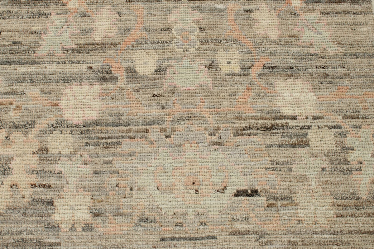 3x10 Brown and Ivory Turkish Oushak Runner