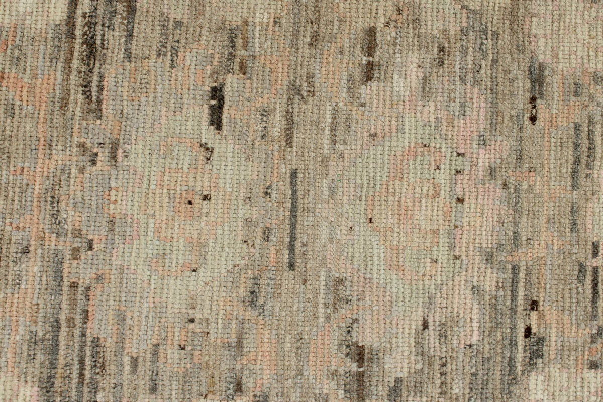 3x10 Brown and Ivory Turkish Oushak Runner