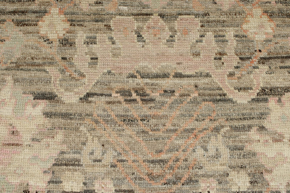 3x10 Brown and Ivory Turkish Oushak Runner