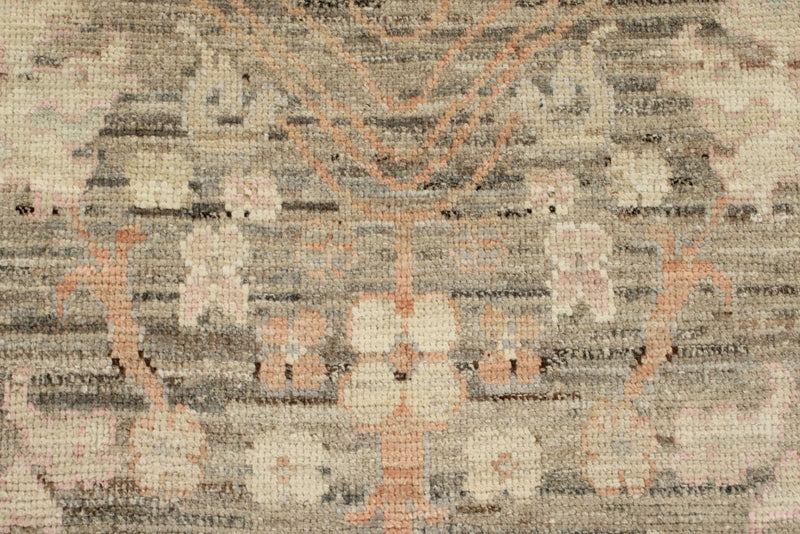 3x10 Brown and Ivory Turkish Oushak Runner