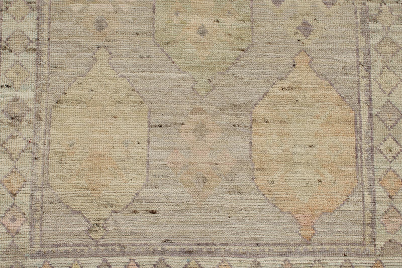 3x9 Gray and Ivory Turkish Oushak Runner
