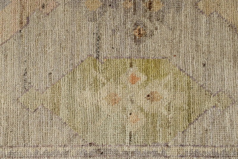 3x9 Gray and Ivory Turkish Oushak Runner