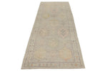 3x9 Gray and Ivory Turkish Oushak Runner