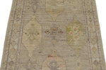 3x9 Gray and Ivory Turkish Oushak Runner