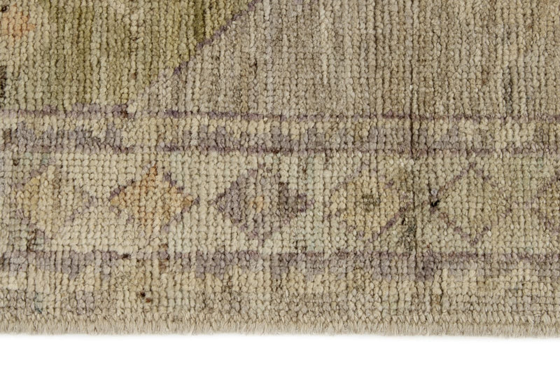 3x9 Gray and Ivory Turkish Oushak Runner