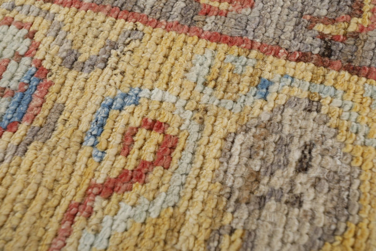 3x13 Light Brown and Gold Turkish Oushak Runner