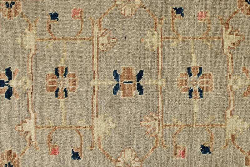3x10 Gray and Ivory Turkish Oushak Runner