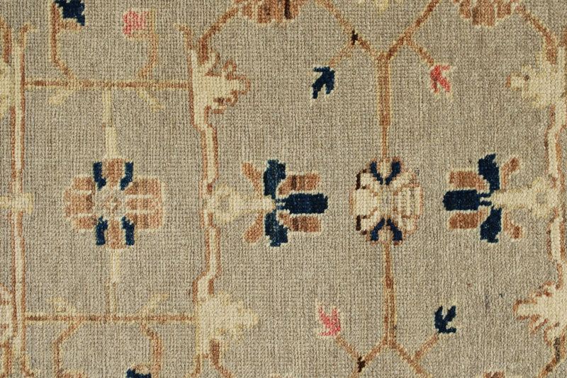 3x10 Gray and Ivory Turkish Oushak Runner