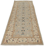 3x10 Gray and Ivory Turkish Oushak Runner