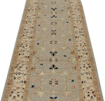 3x10 Gray and Ivory Turkish Oushak Runner