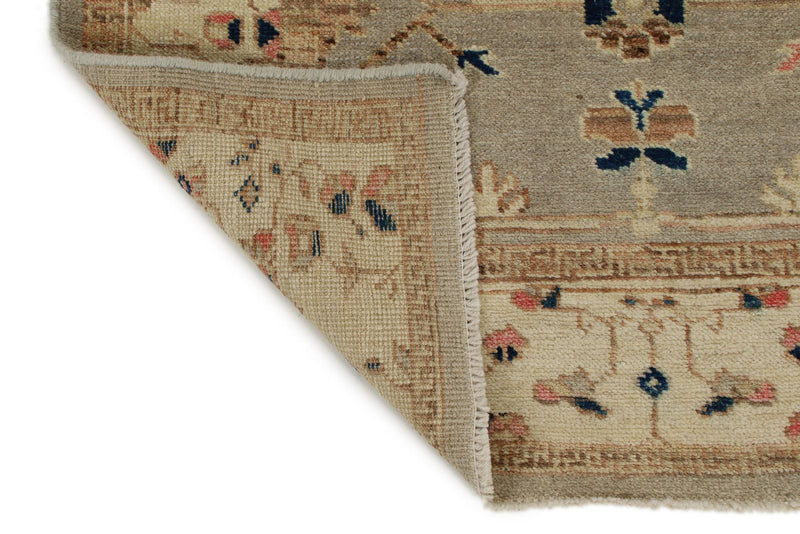 3x10 Gray and Ivory Turkish Oushak Runner