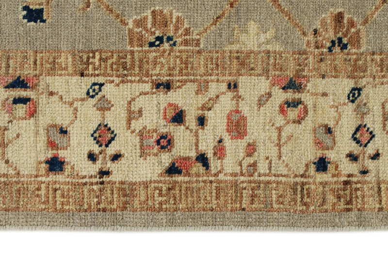 3x10 Gray and Ivory Turkish Oushak Runner