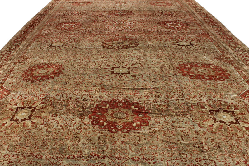 12x24 Red and Ivory Persian Rug