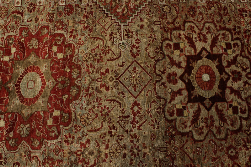 12x24 Red and Ivory Persian Rug