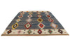 9x12 Blue and Multicolor Turkish Tribal Rug